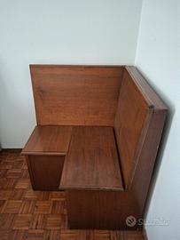 Cassapanca angolare in legno massello