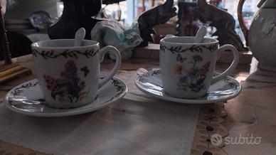  tazza tazzina caffè fiori Schon porcellana