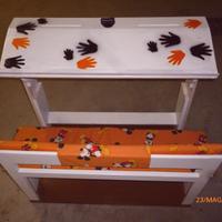 Banco da studio intagliato da artigiano 6-8 anni