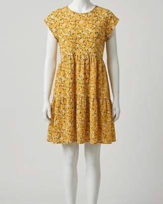 Abito estivo corto giallo a fiori - Bershka