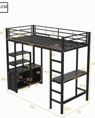 Letto a Soppalco 90x200 
