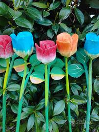 Tulipani in legno vintage 