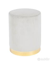 Pouf in velluto con base dorata