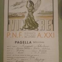 pagella scolastica 1943