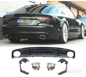 DIFFUSORE AUDI A7 S LINE 16-18 LOOK RS7 NERO LUCID