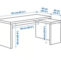 scrivania Malm Ikea con L estraibile