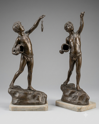 Scultura Bronzo "Giovane Pescatore"