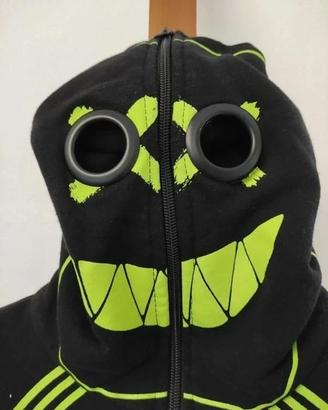 Felpa sarabanda monster goggle nera e fluo 10 anni