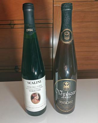Lotto di 2 bottiglie Vino Verduzzo Trevigiano 1984