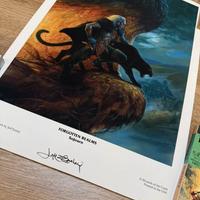 Firmata Jeff Easley - Drizzt -Stampa-D&D