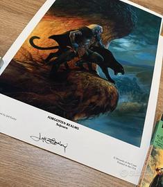 Firmata Jeff Easley - Drizzt -Stampa-D&D