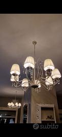 Coppia Lampadari Classici 8 Luci Shabby Chic 