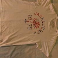 Maglietta Jack & Jones bianca con stampa