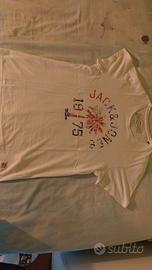 Maglietta Jack & Jones bianca con stampa