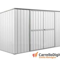 Casetta giardino in Acciaio 345x186cm 6mq bianco
