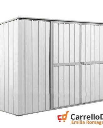 Casetta giardino in Acciaio 345x186cm 6mq bianco