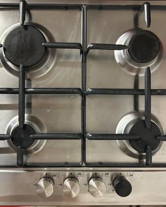 Piano cottura a gas Glem 4 fuochi in acciaio inox