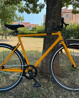 Bici città single speed ELOPS 500 gialla taglia L