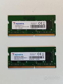 2x4GB RAM Adata DDR4 PC4-2400T Sodimm (8GB)
