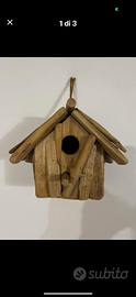 Casetta per uccellini decorativa in legno