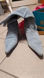 Stivali camoscio azzurro num.37