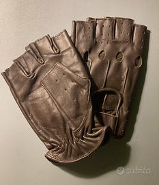 Guanti mezze dita in pelle da gentleman driver