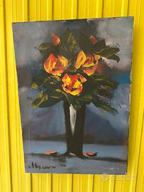 Dipinto su tela vaso di fiori 50x70