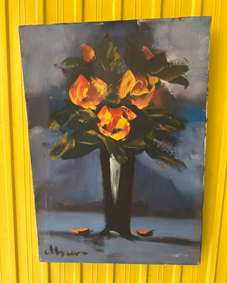 Dipinto su tela vaso di fiori 50x70