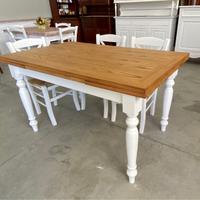 Nuovo tavolo bicolore di vero legno,piano rovere