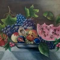 NATURA MORTA,OLIO SU TELA 50 x 70CM.DIPINTO A MANO