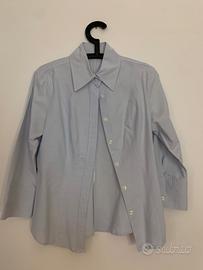 camicia donna celeste cotone Oxford Benetton