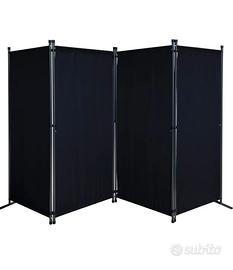 Divisoria  per ambienti nero 220 x 165 cm 4 parti