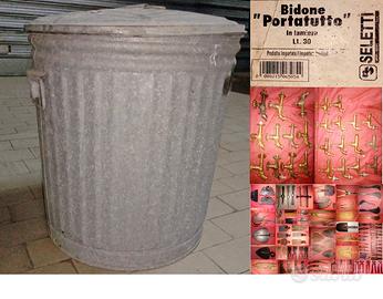 Bidone zincato 30 l con coperchio e altro giardino
