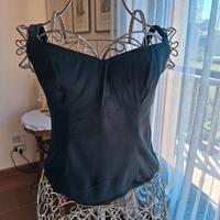 Top seta nero Veradonna