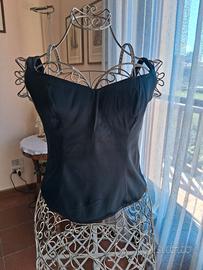 Top seta nero Veradonna