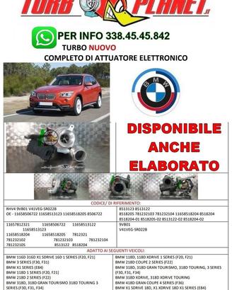 Turbo NUOVO turbina bmw 116/218/316/318/418/ X1 D