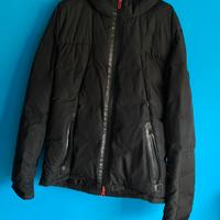 Piumino nero con cappuccio Bosideng, misura M.