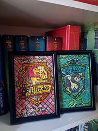 Set 2quadretti case Hogwarts Grifondoro/Serpeverde