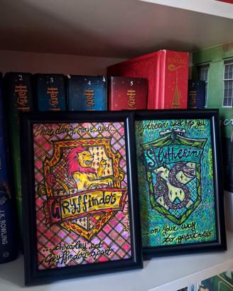 Set 2quadretti case Hogwarts Grifondoro/Serpeverde