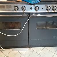 doppi forno ventilato a gas con piastra 4 fuochi 