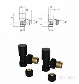 Kit valvola e detentore per termosifoni