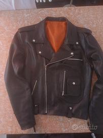 Giubbotto biker uomo in pelle. 
