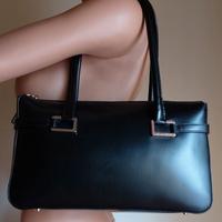 Originale PAGANO, borsa tracolla nera vera pelle