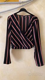 Blusa corta avvolgente XS XS / IT 38 / EU 34