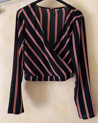 Blusa corta avvolgente XS XS / IT 38 / EU 34