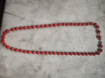 Collana artigianale rossa come nuova
