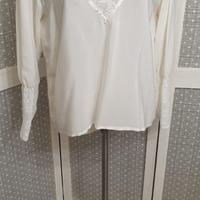 Camicia Vintage in Misto Seta con Pizzo