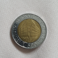Moneta 500 lire 70° ANNIVERSARIO ISTAT 1926 1996