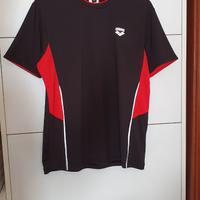 Tshirt running arena nero rosso taglia M