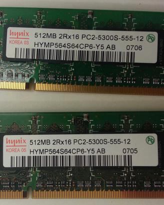 Ram hinix 512mb 2rx16 pc2-5300s-555-12